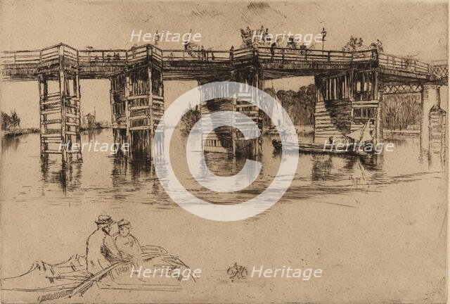 Old Putney Bridge, 1879. Creator: James Abbott McNeill Whistler.