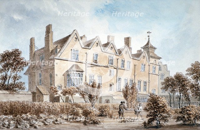 Back view of the Manor House on St Marylebone High Street, London, c1802. Artist: Anon