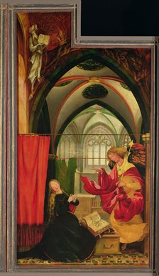 The Isenheim Altarpiece. Left wing: Annunciation. Artist: Grünewald, Matthias (ca 1470-1528)