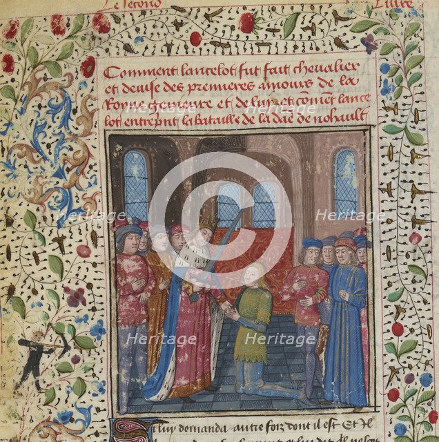 The Investiture of the Knight. From: Lancelot du Lac.