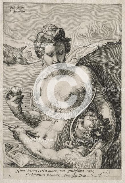 Venus and Cupid, c. 1595. Creator: Jan Saenredam (Dutch, 1565-1607).