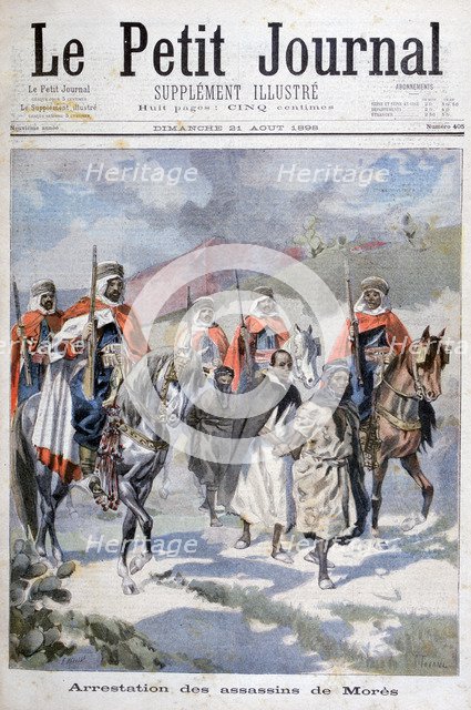 Arrest of the assassins of Mores, Algeria, 1898.  Creators: F Meaulle, Oswaldo Tofani.