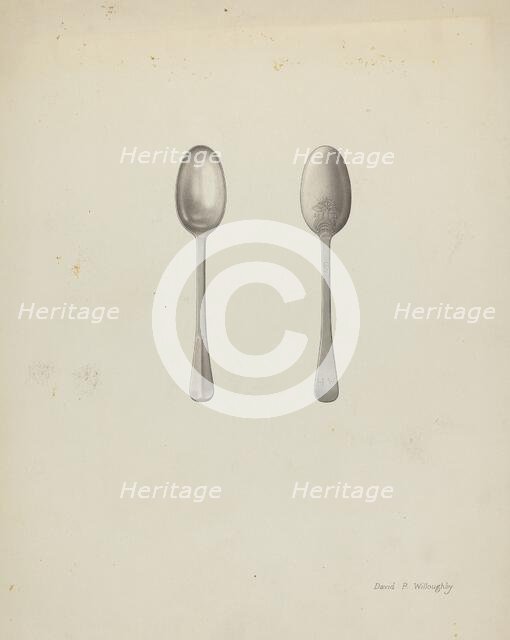 Silver Teaspoon, c. 1937. Creator: David P. Willoughby.