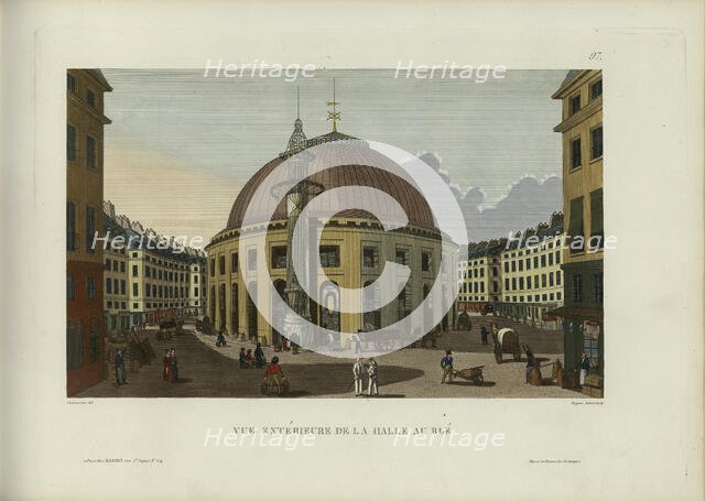 Vue extérieur de la halle au blé, 1817-1824. Creator: Courvoisier-Voisin, Henri (1757-1830).