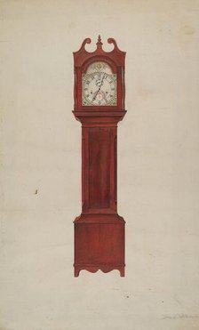 Hall Clock (Grandfather's Clock), c. 1937. Creator: Theodore Pfitzer.