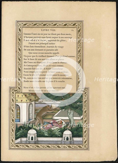 L'Ours et l'amateur de jardins (The Bear and the Gardener), 1837-1839. Creator: Imam Bakhsh Lahori (active 1830s-1840s).