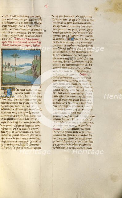 A River Landscape; Miroir Historial, about 1475. Creator: Unknown.