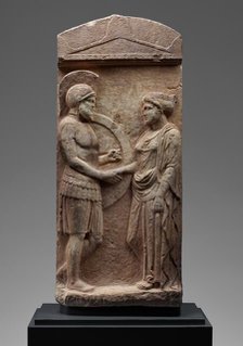 Grave Stele of Philoxenos with his Wife, Philoumene, about 400 BC. Creator: Unknown.