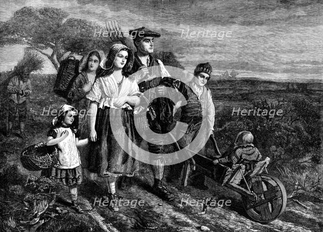 "Return from Labour", by W. Fyfe, in the Scottish Gallery, Pall-Mall, 1871. Creator: Unknown.