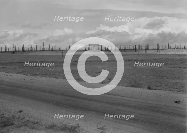 Oil fields, Kern County, California, 1938. Creator: Dorothea Lange.