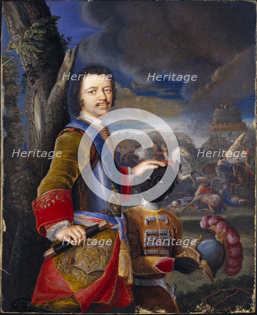Peter the Great with his page Abraham Hannibal, ca 1720.