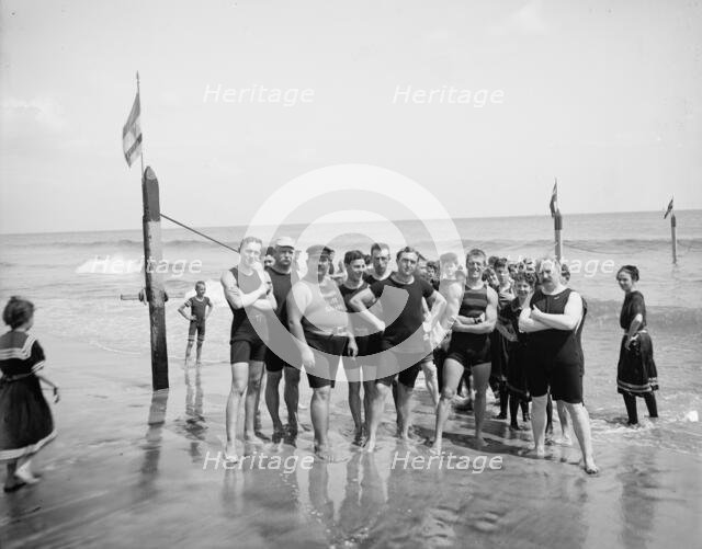Capt. Riley and lifeguards, Coney Island, N.Y., between 1900 and 1905. Creator: Unknown.