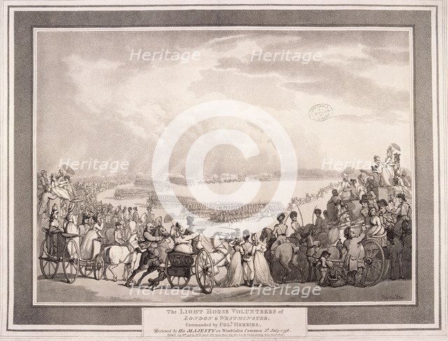 The Light Horse Volunteers of London & Westminster, 1798.  Artist: Thomas Rowlandson