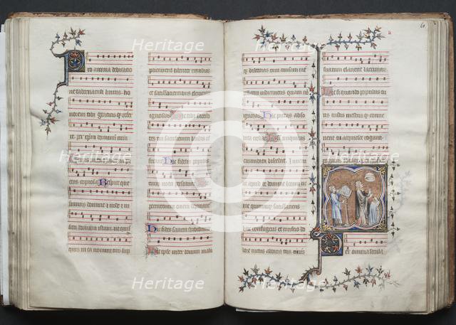 The Gotha Missal: Fol. 60v, Text, c. 1375. Creator: Master of the Boqueteaux (French); Workshop, and.