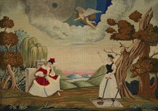 Embroidered picture-allegorical scene with the personification of Poland, after 1831. Creator: Unknown.