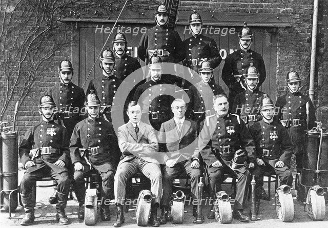 The Mackintosh works fire brigade, Mackintosh factory, Halifax, West Yorkshire, 1911. Artist: Unknown