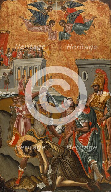 Beheading of Saint John the Baptist and Herod's Feast, between 1600 and 1650. Creator: Greek School.