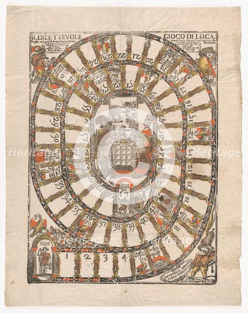 The Pleasant Game of the Goose (Il Dilettevole..., After 1640 (probably printed later 17th century). Creator: Anon.