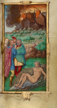 Job Derided by his Wife and Three Friends; Book of Hours, 1544. Creator: Unknown.