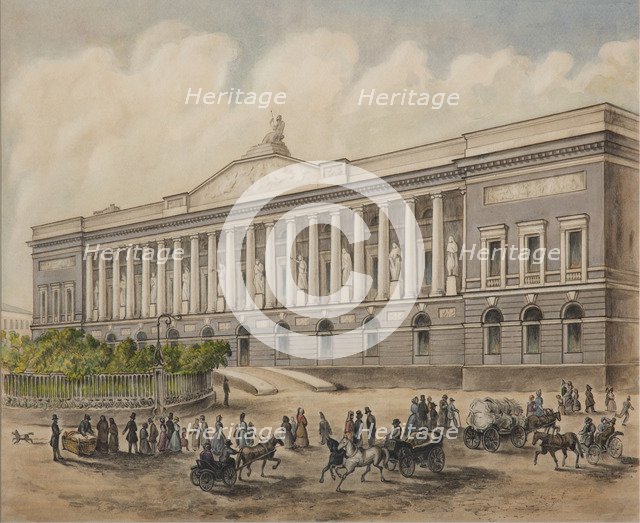 The Imperial Public Library in Saint Petersburg, 1840s. Artist: Borel, Pyotr Fyodorovich (1829-1898)
