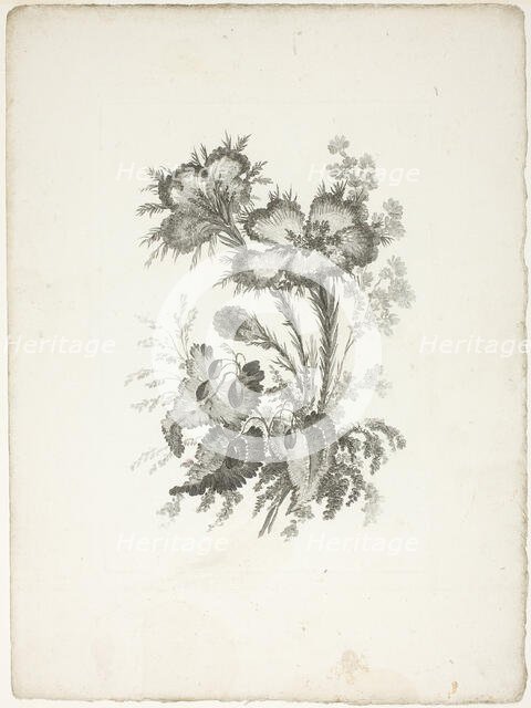 Bouquet, from Collection of New Flowers of Taste for the Manufacture of Persian Cloth..., 1765/70. Creator: Johann Heinrich Hess.