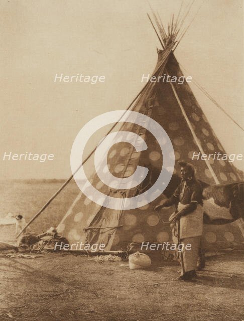 A Blackfoot Tipi, 1926. Creator: Edward Sheriff Curtis.