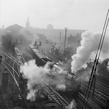 Steam trains at King's Cross, London, 1946-1969. Artist: John Gay