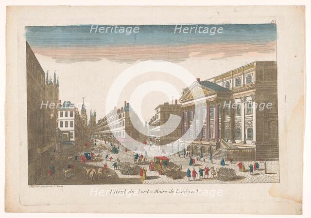 View of the Mansion House in London, 1745-1775. Creator: Unknown.