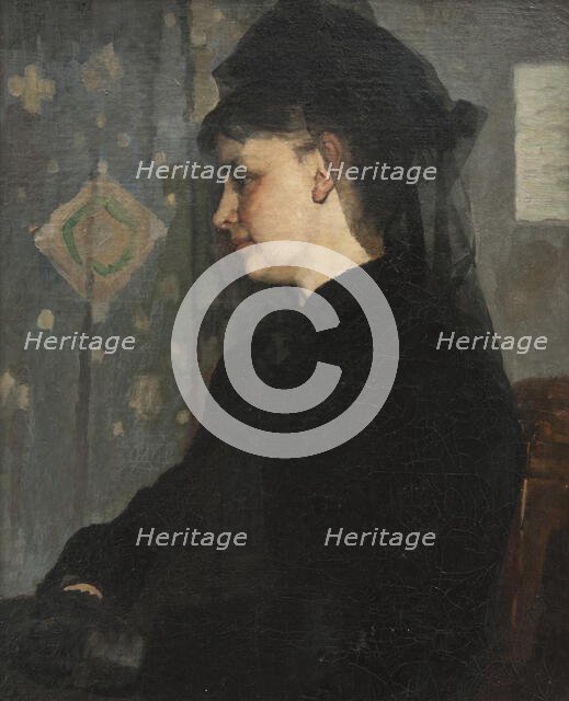 Woman in Black, 1872. Creator: Bertha Wegmann.