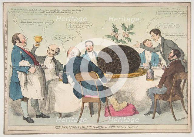 The New Parliament Pudding or John Bull's Treat, ca. 1832. Creator: Unknown.