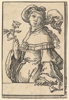 Erythrean Sibyl, from the series of Sibyls, ca. 1530. Creator: Lucas van Leyden.