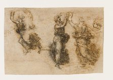 Three dancing female figures, 1517-1518. Creator: Leonardo da Vinci (1452-1519).