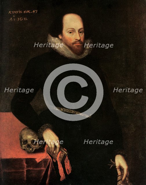The Ashbourne Portrait of Shakespeare, 16th century.Artist: Cornelius Ketel