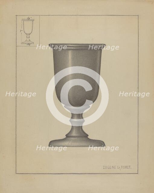 Pewter Chalice, c. 1936. Creator: Eugene La Foret.