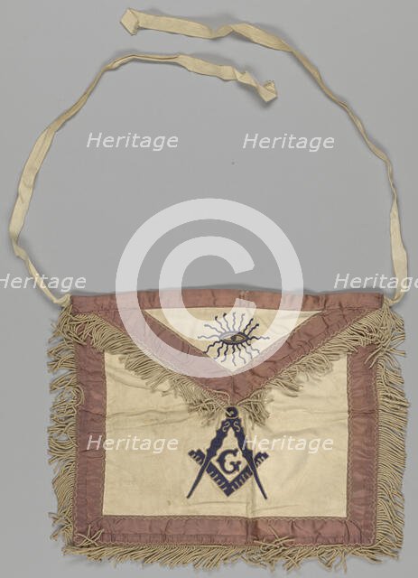 Leather Masonic apron owned by H.C. Anderson, mid 20th century. Creator: Unknown.