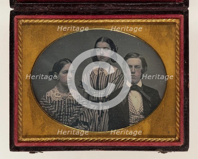 Group Portrait with Three Figures, between 1850 and 1860. Creator: Unknown.