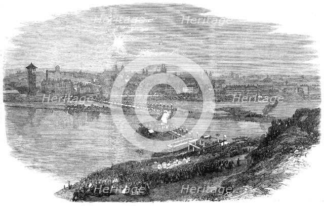 Laying the Foundation-Stone of the new bridge at Prague, 1865. Creator: Unknown.