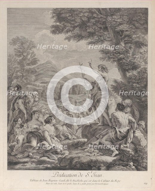 Saint John the Baptist preaching to a crowd, ca. 1729. Creator: Francois Bernard Lepicie.