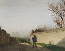 Country Road with Peasant, 1863. Creator: Leon Bonvin.