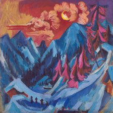 Winter Landscape in Moonlight, 1919. Creator: Ernst Kirchner.