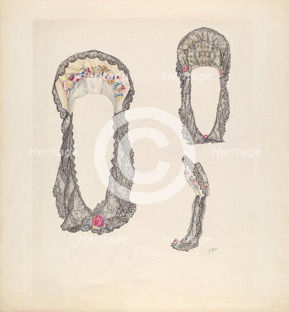 White Satin Bonnet, c. 1936. Creator: Arelia Arbo.