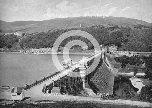'The Dam, Lake Vyrnwy', c1896. Artist: Valentine & Sons.