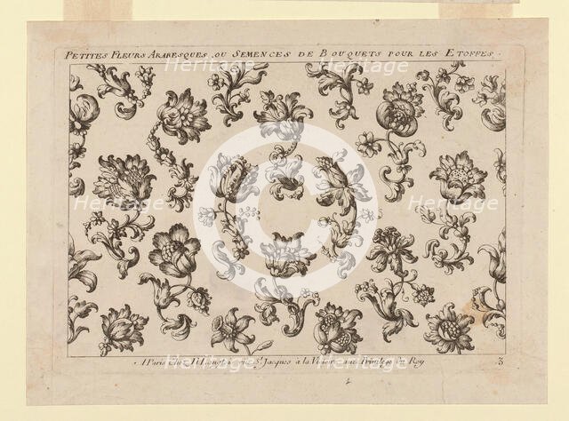 Design for an Embroidered or Woven Textile, France, 17th century. Creator: Unknown.