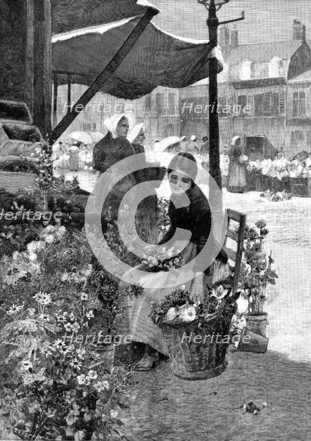 The Flower and Vegetable Market, Boulogne, by H. Caffieri, 1890. Creator: Lascelles.