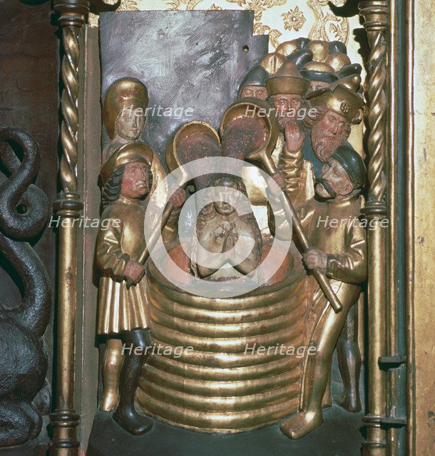 St Margaret being boiled in oil, 16th century. Artist: Unknown