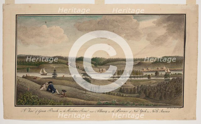 A View of Greenbush on the Hudsons River near Albany in the Province of New York, 1766. Creator: Thomas Davies.