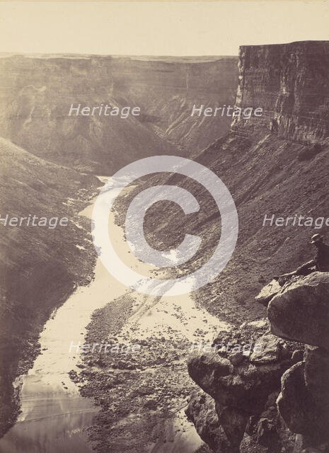 Grand Canyon, Colorado River, Near Paria Creek, Looking West, 1872. Creator: William H. Bell.