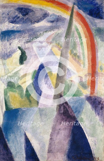 La flèche de Notre-Dame (Vue de Paris, Notre-Dame) , 1909-1914. Creator: Delaunay, Robert (1885-1941).
