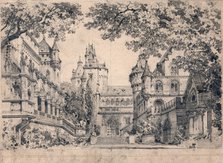 Stage design for the opera Lohengrin by Richard Wagner, 1873. Creator: Ferrario, Carlo (1833-1907).