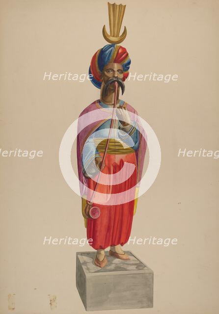 Cigar Store Figure: Turk, c. 1938. Creator: Irving L. Biehn.